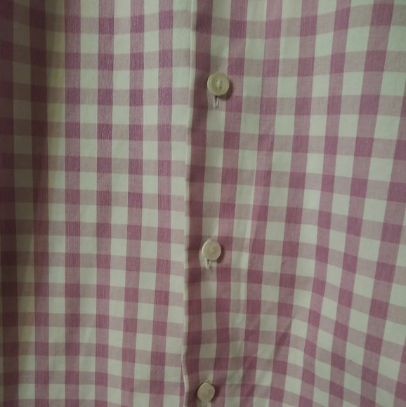 Egara button up pink checkered LG long sleeve - Picture 3 of 6